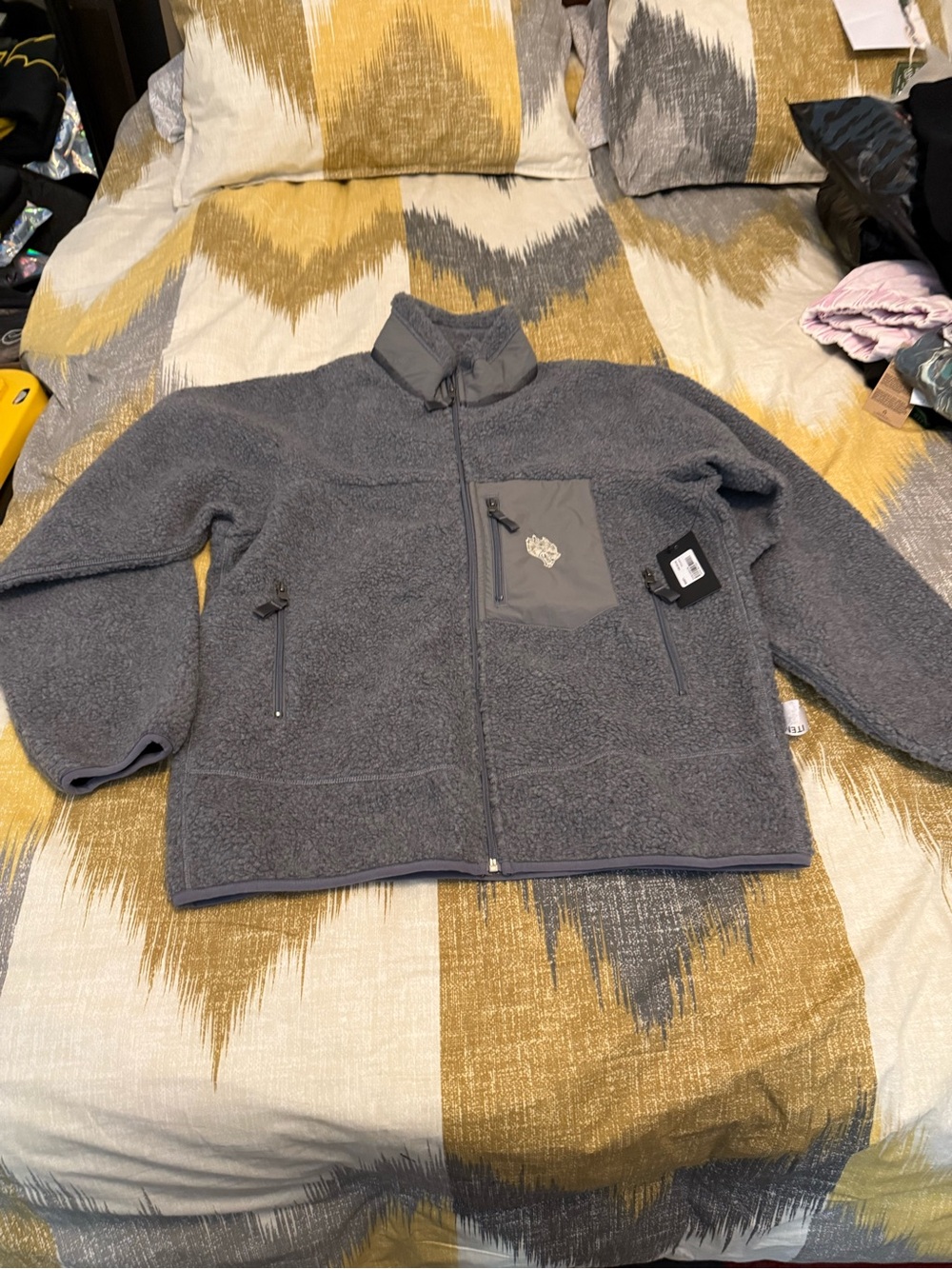 Darc Sport Men’s Gray Sherpa Fleece Jacket - Cozy Zip-Up